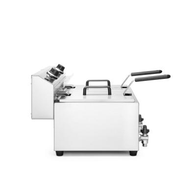 Ruční fritéza s vypouštěcím kohoutem, 2 × 8 l, HENDI, Profi Line, 16L, 230V/7000W, 610x515x(H)369mm | 209301